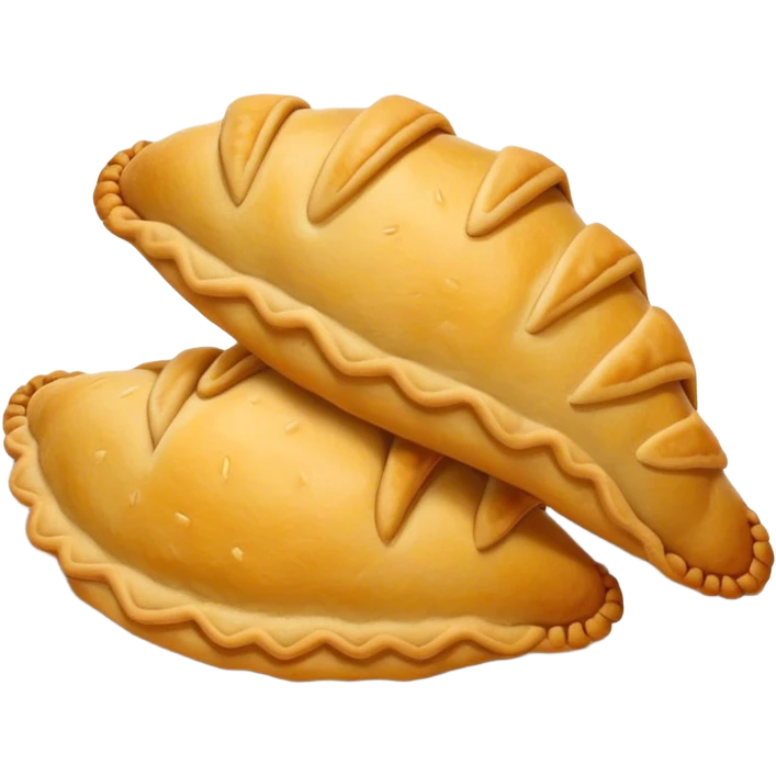 Empanadas Cinematic Realistic Empanadas Dish Emoji, depicted as crispy, golden empanadas made with cornmeal and filled with savory ingredients, rendered with rich textures and vibrant, appetizing lighting. emoji
