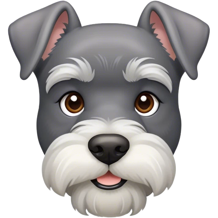 Gray schnauzer with white snout ￼ emoji