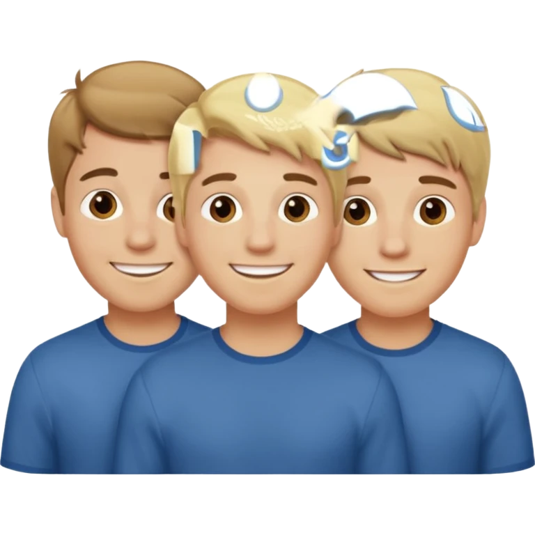 three brothers one blonde two with brown hair emoji