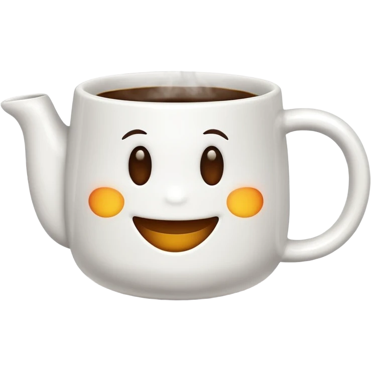 Coffee mug with small smile emoji