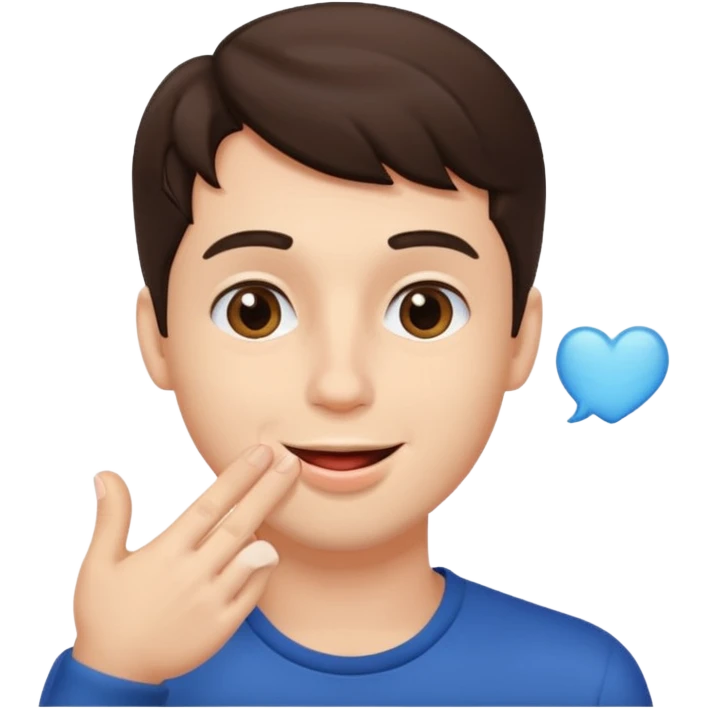 brunette guy blowing kiss emoji