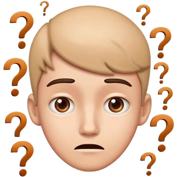 A confused face with question marks around the head emoji