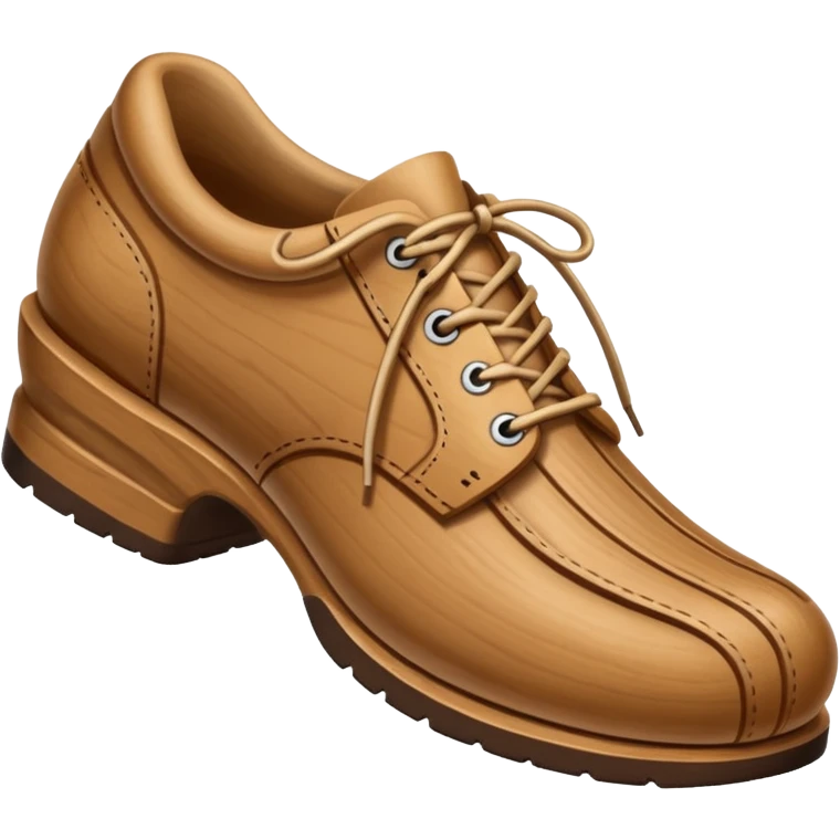 Un zapato de madera estilo Polonia . El zapato está tallado a mano. Pero de madera   emoji