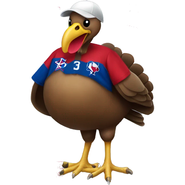 Turkey with texas rangers jersey emoji
