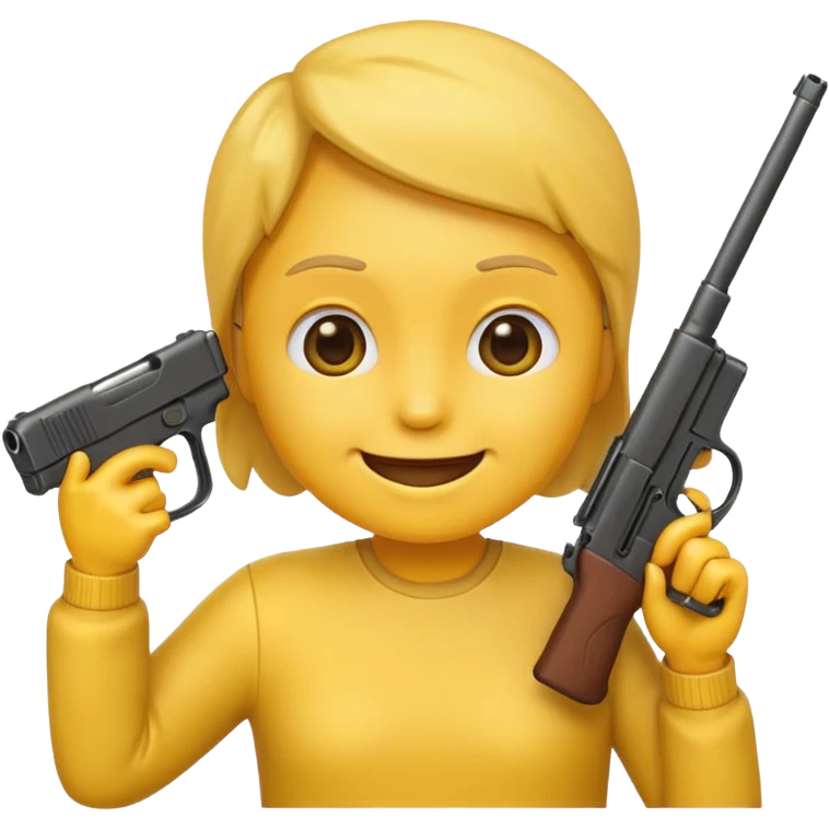 Create a smiling face emoji that’s holding a gun aimed to their forehead emoji