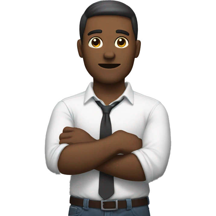 man holding out straight arm forwards,  emoji