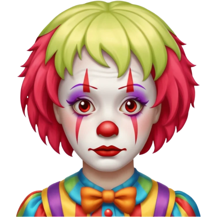 Clown with sad face emoji