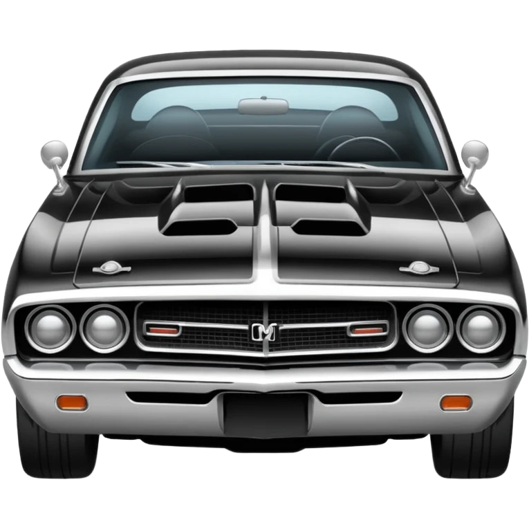 Black and white old school muscle car  emoji