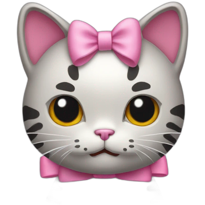 cat hello kitty with pink bow emoji