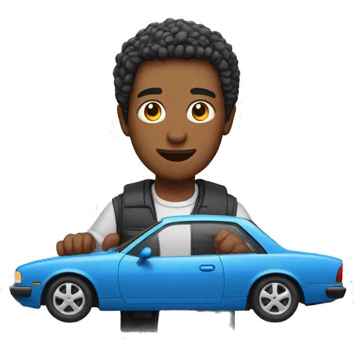 man with  car emoji