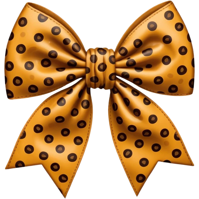 Brown cheetah print bow emoji