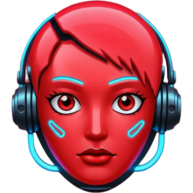 red glitter cyberpunk light emoji