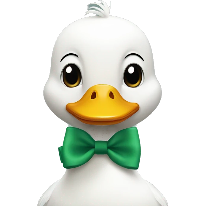 Duck wearing a bow emoji