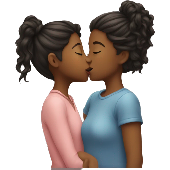 A girl kissing girl emoji