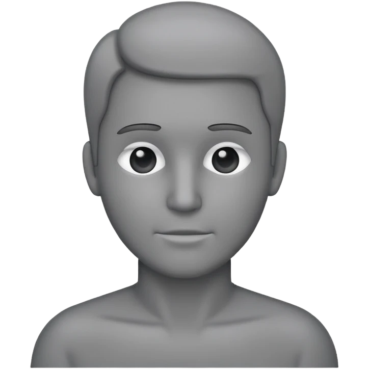 grey human silhouette with no facial features, no face, no eyes, no nose, no mouth, simple outline emoji