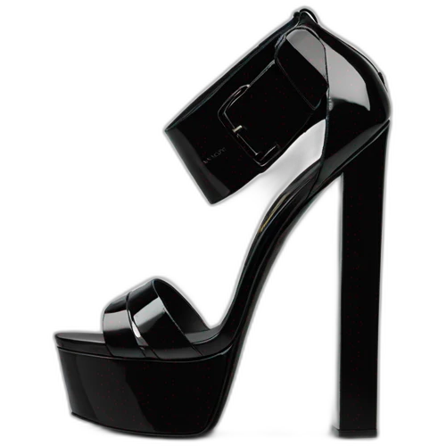 Ysl TRIBUTE PLATFORM SANDAL black PATENT LEATHER emoji