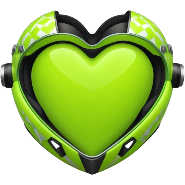 Create a Florecent green heart emoji with the same patterns as Lando Norris's helmet emoji