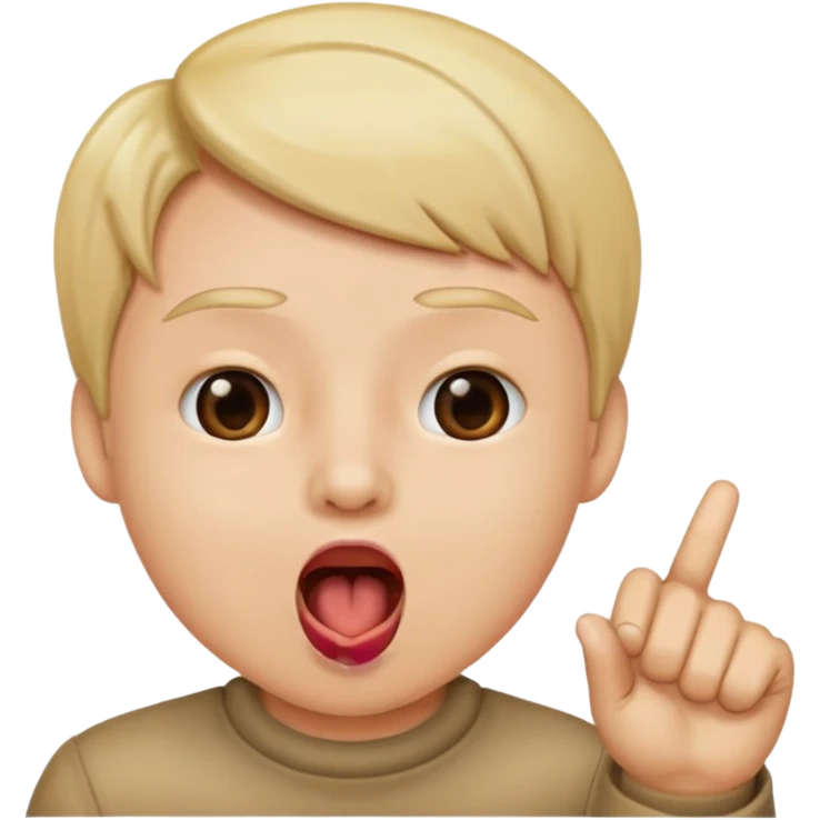 Point at mouth with mouth open  emoji