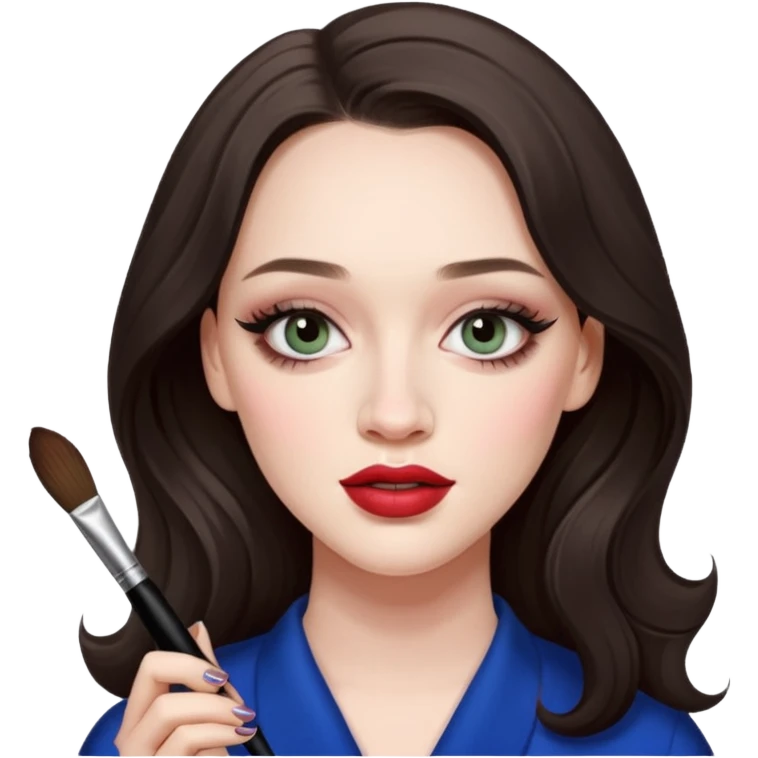 Kat Dennings doing make up emoji