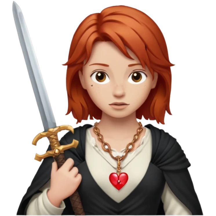 🧑‍🦰+⚔️+💔 emoji