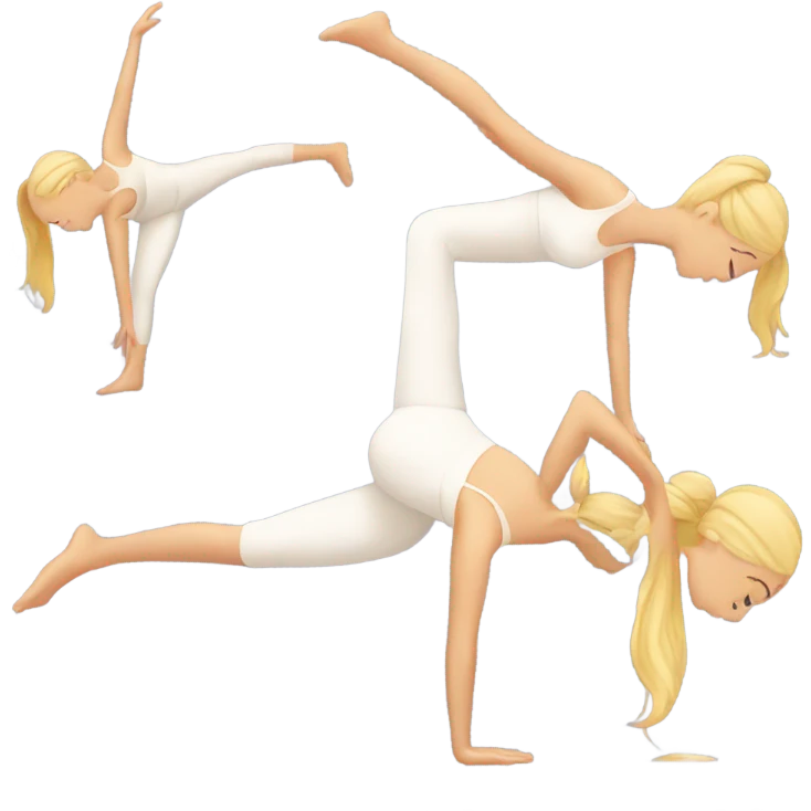 Blond girl and yoga emoji