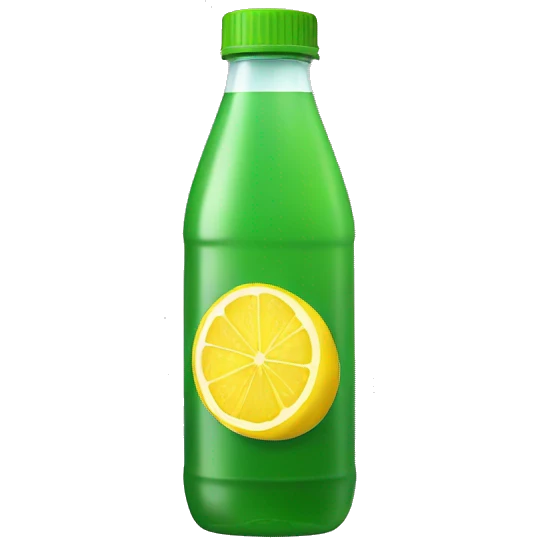 lemon juice bottle with green cap emoji