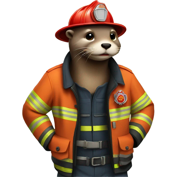 Otter firefighter emoji