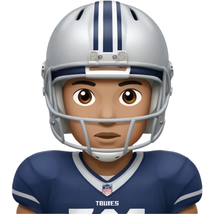 football player wearing white, silver, navy blue colors, and helmet should say 784 emoji