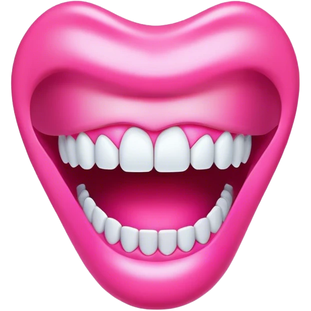 A huge mouth designed with computer graphics, featuring a digital effect emoji