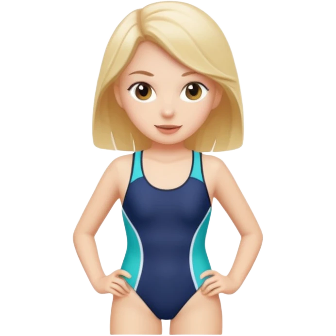 White girl wearing swimsuit  emoji