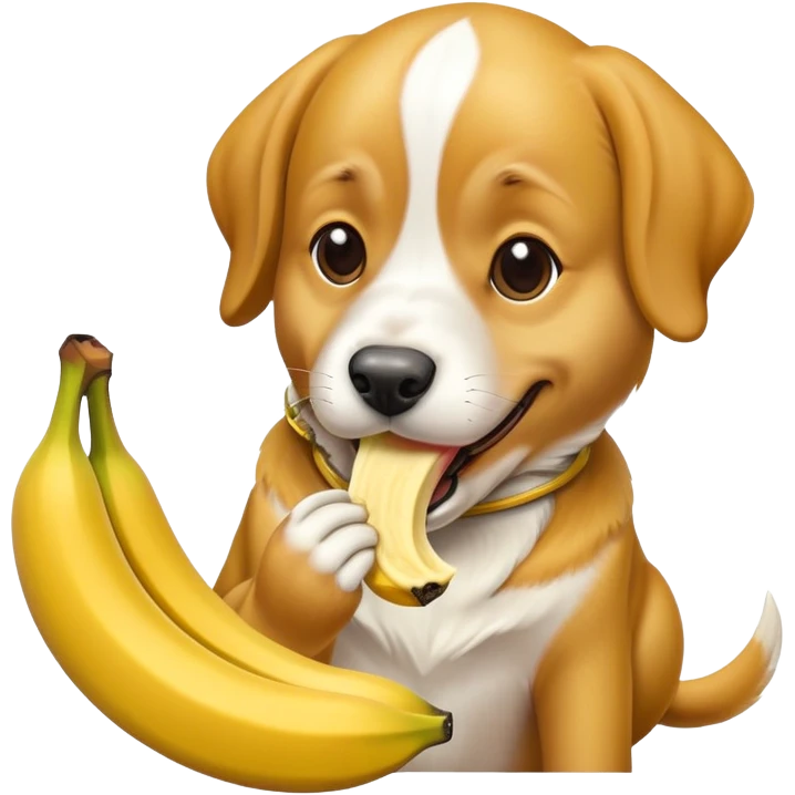 Dog eating banana emoji