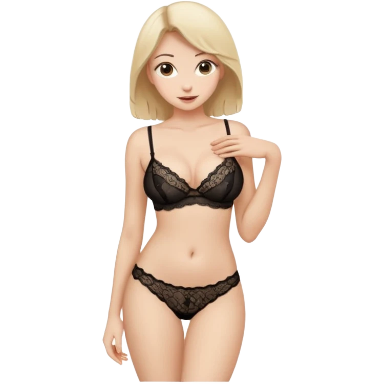 Sexy slim fully nude girl big boobs with black panty emoji