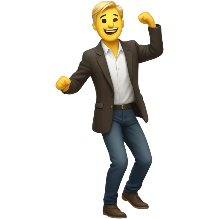 happy white man dancing emoji