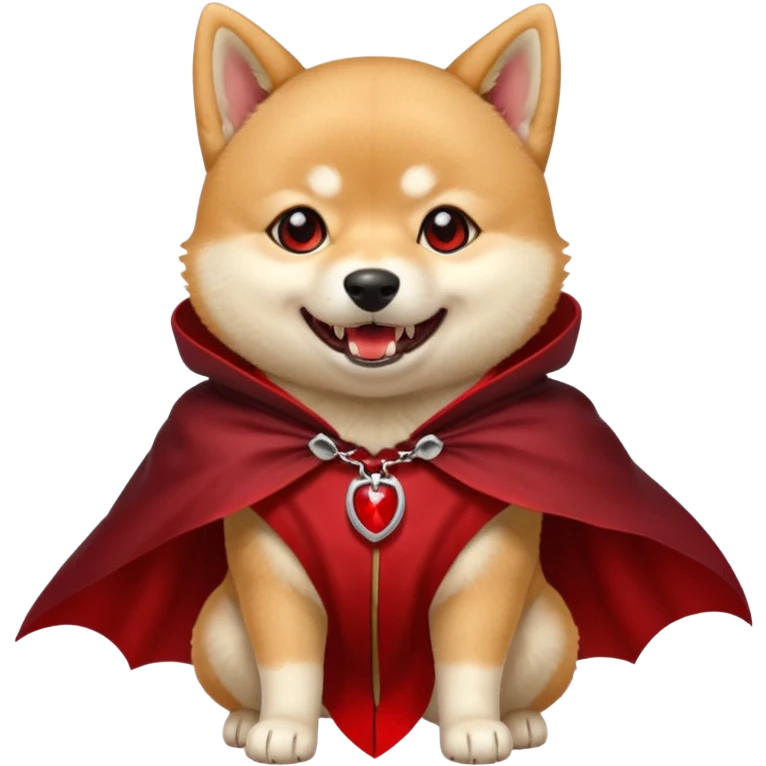 Shiba Vampire Dog in red collar cloak emoji