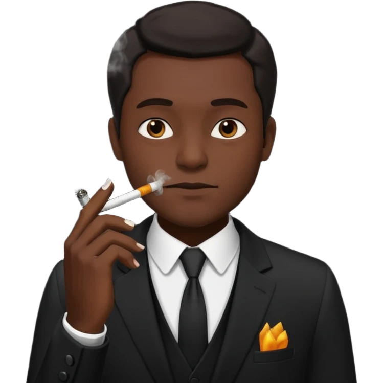Style man in black smoking emoji