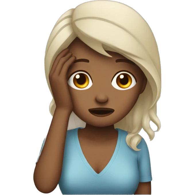 Woman crying + mobile emoji