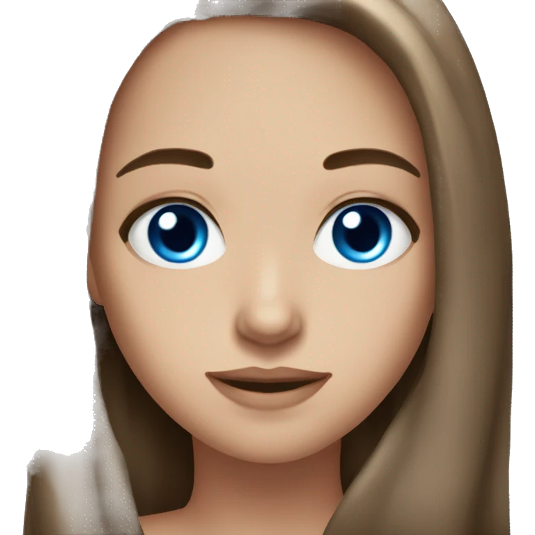 Pretty girl brown hair blue eyes emoji