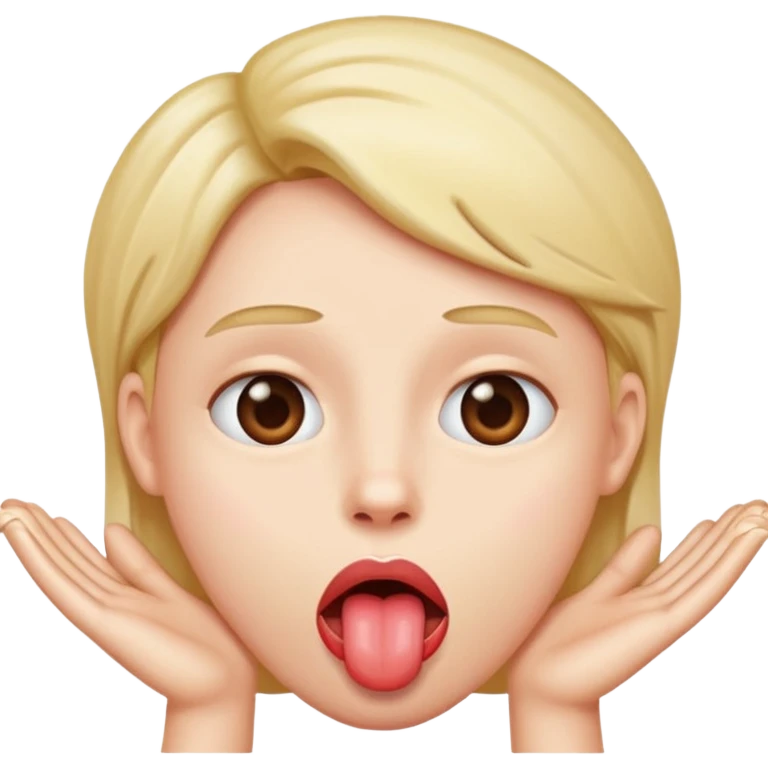 Tounge out with hands at the side emoji