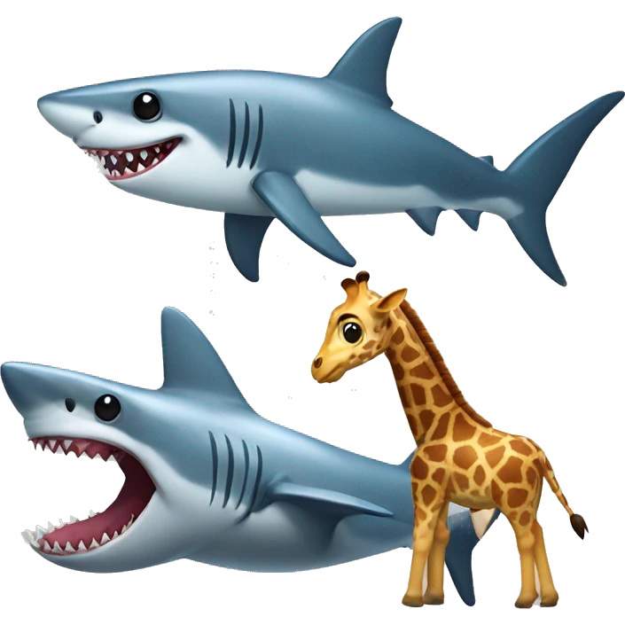 Shark and giraffe  emoji