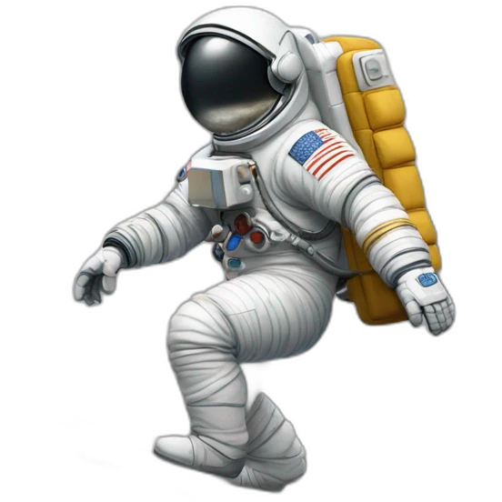 Astronaut surfing on the moon saying LFG emoji