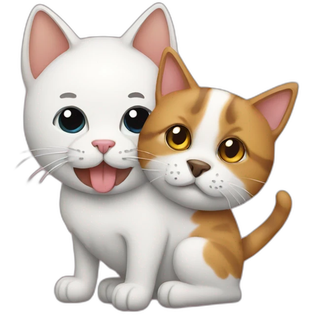 cat holding a dog emoji