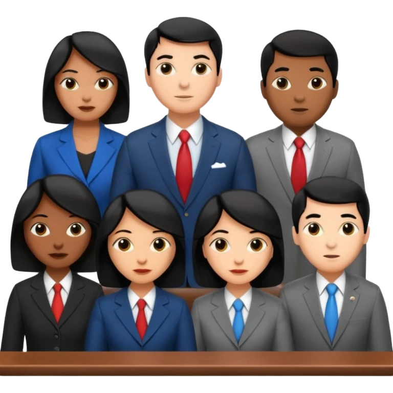congressional meeting of people with black hair emoji