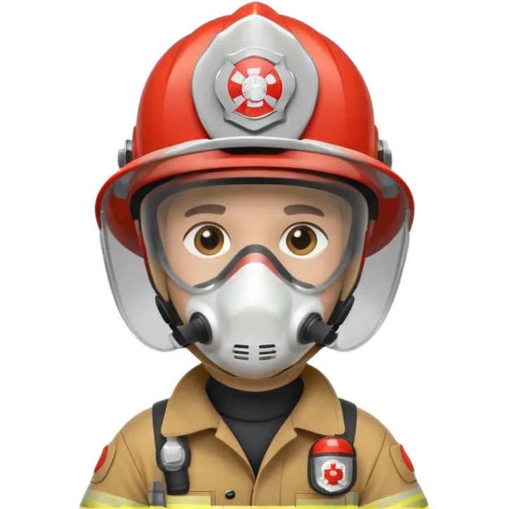 Firefighter with respiratory protection white color helmet emoji