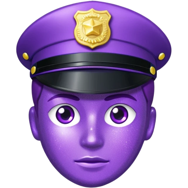 Glitter Purple and Cian police emoji