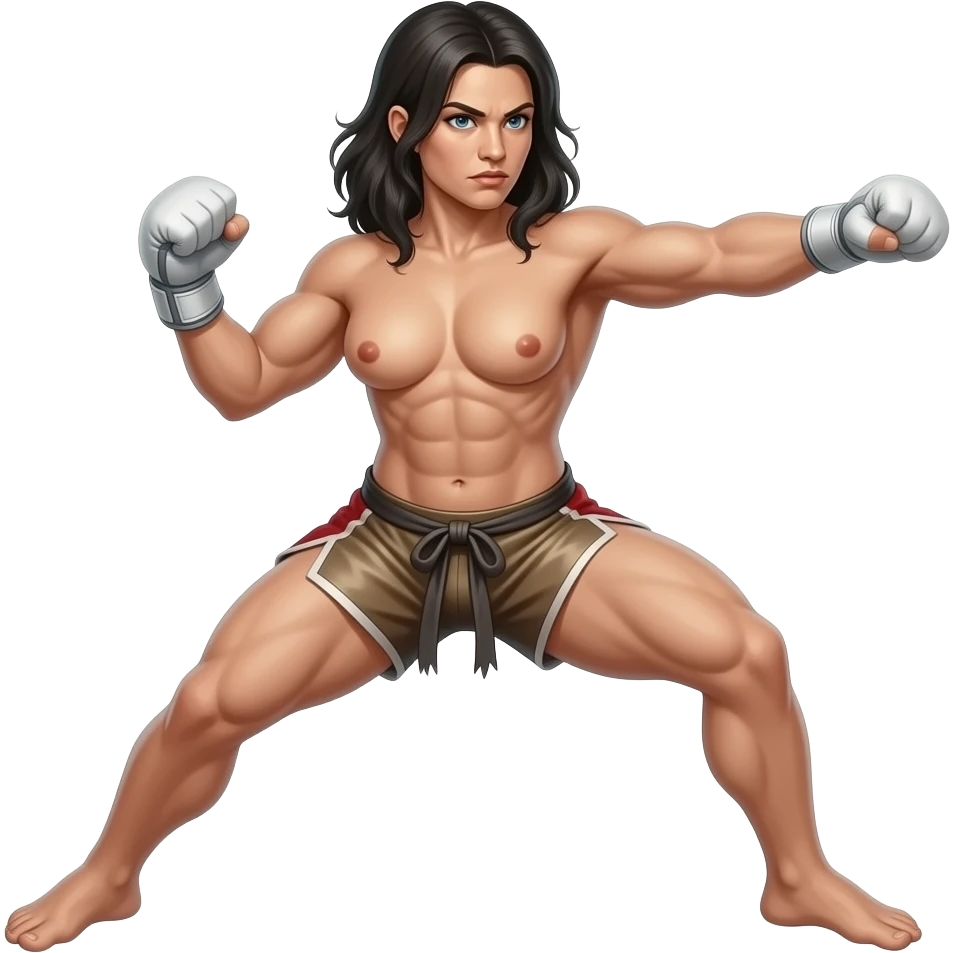 sexy Muay thai female monster remove everything but the girl and change her hair to dark also make her naked More monster, more naked emoji
