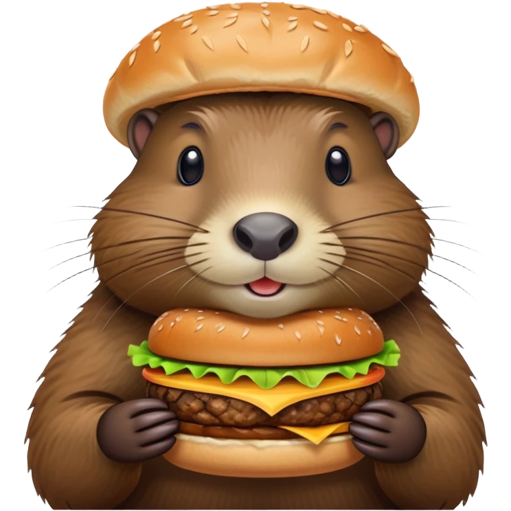 Nutria con hamburguesa  emoji