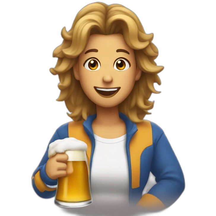 Hoda qui boit une biere emoji