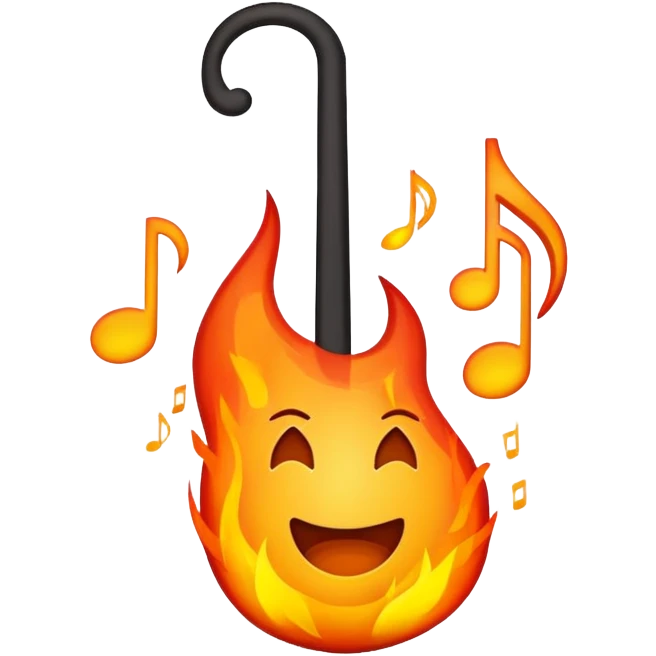 Fire emoji with musical notes for 'Despacito' emoji