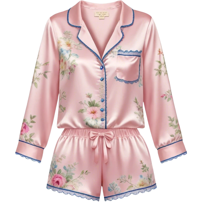 Loveshackfancy mini florals and toile print satin pjs emoji