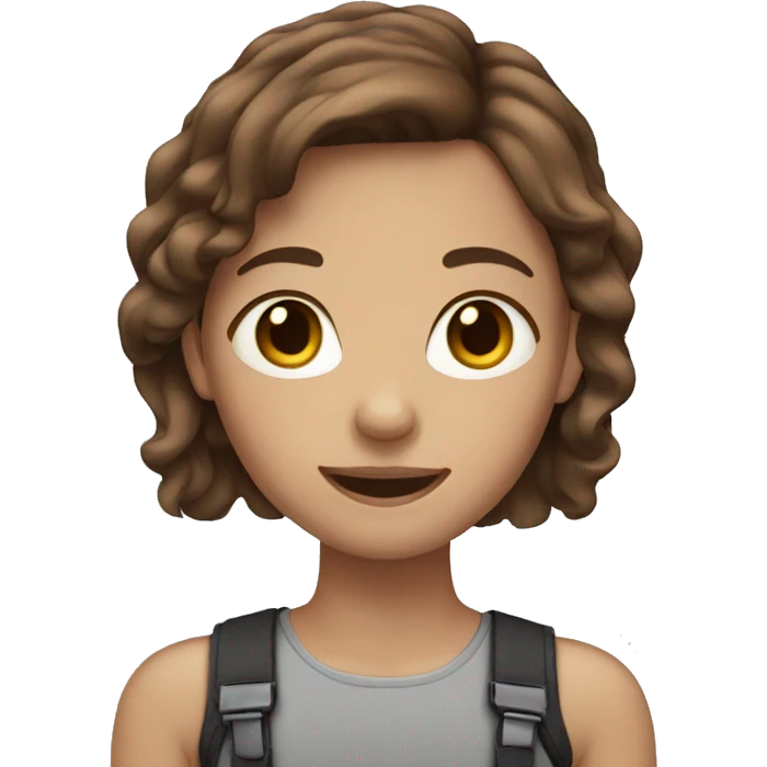 Brown hair girl with braces emoji